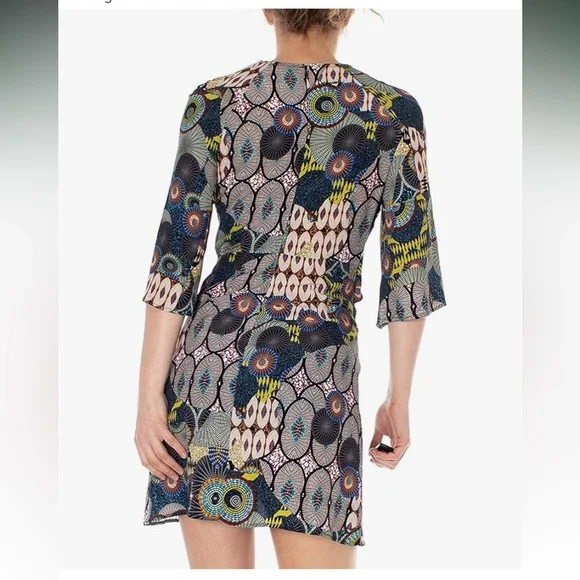 Desigual 🌈 Vibrant Patterned Long Sleeve Dress - Picture 6 of 10